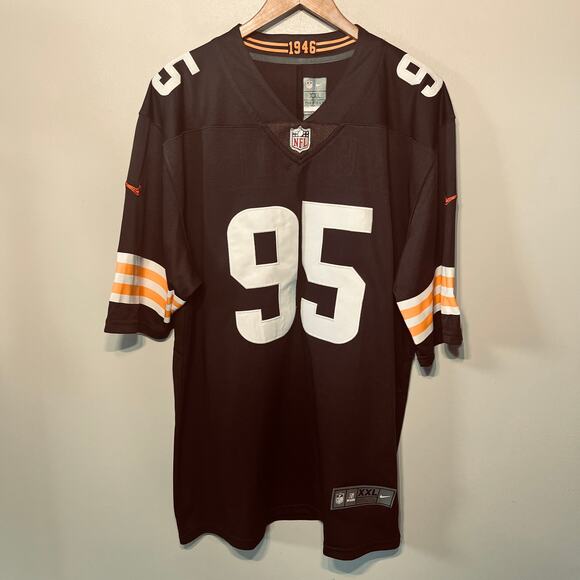 Nike NFL Cleveland Browns Miles Garrett Brown Football Team Jersey 95 XXL Flawed - Picture 1 of 11